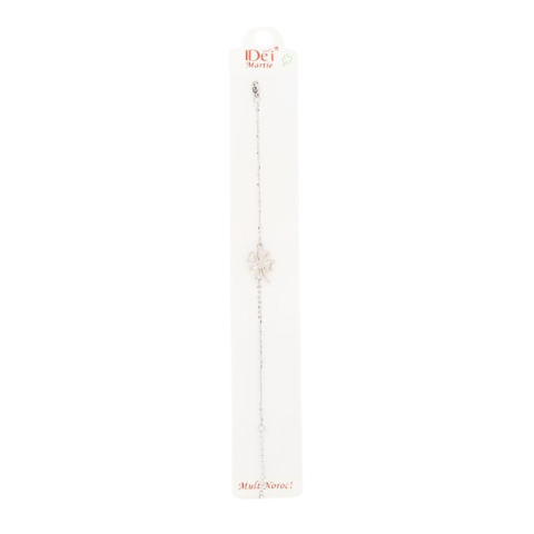 Accesorii personale și beauty - Bratara argintie cu pandantiv trifoi 20 cm