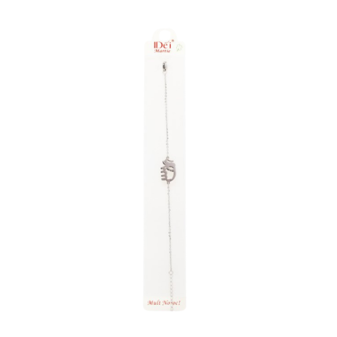 Accesorii personale și beauty - Bratara argintie cu pandantiv elefant 20 cm