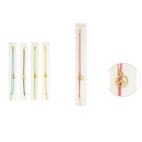 Accesorii personale și beauty - Bratara lantisor cu pandantiv 18 cm diverse culori