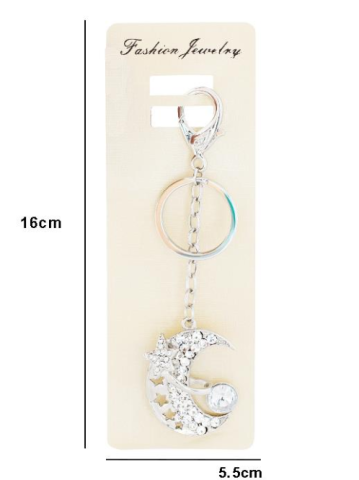 Casă și decorațiuni - Breloc Luna cu pietre 16x5.5 cm