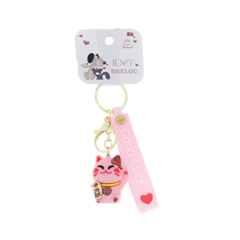 Breloc pisica norocoasa Good Luck 12cm [4]