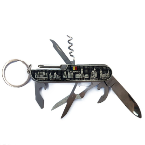 Breloc in forma de briceag multifunctional 9x2 cm Romania [3]
