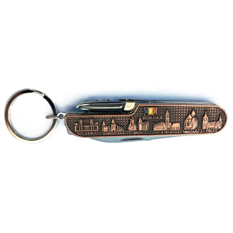 Breloc in forma de briceag multifunctional 9x2 cm Romania [1]
