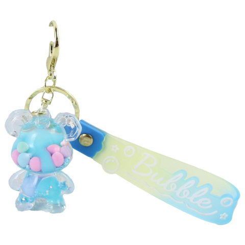 Breloc bubble cu lichid si sclipici ursulet din plastic diverse culori [1]