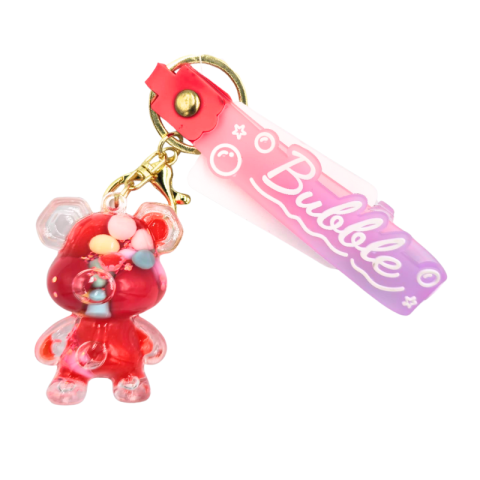 Breloc bubble cu lichid si sclipici ursulet din plastic diverse culori [2]