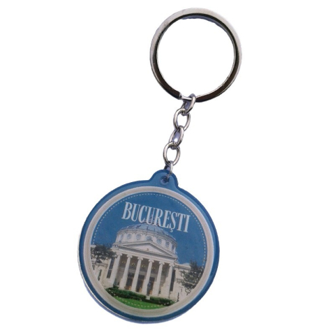 Breloc metalic doua fete Bucuresti 7x11 cm [3]