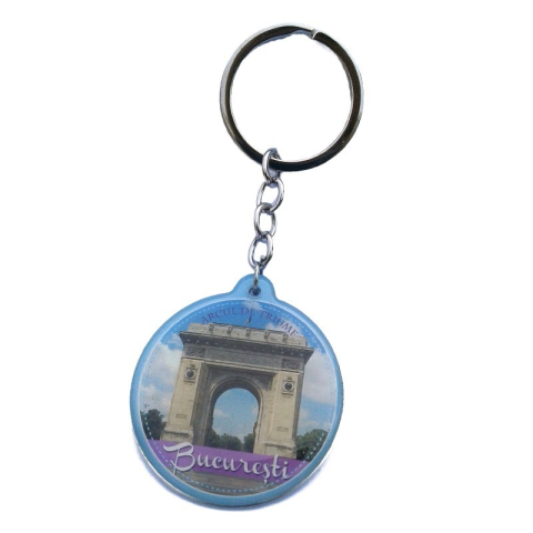 Breloc metalic doua fete Bucuresti 7x11 cm [5]