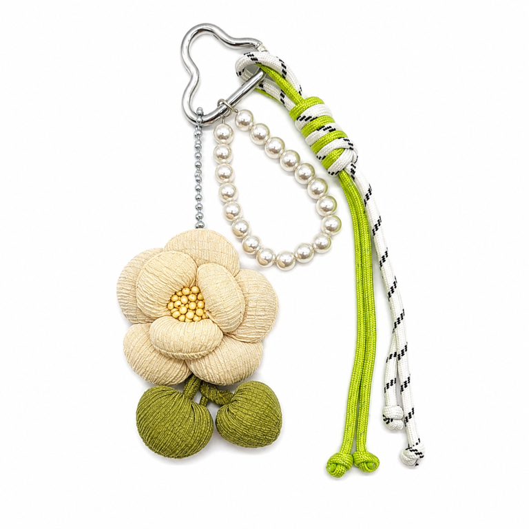 Casă și decorațiuni - Breloc chei textil model floral