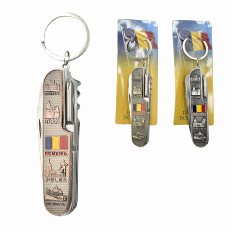 Souvenir România - Breloc cu briceag Romania culori diferite