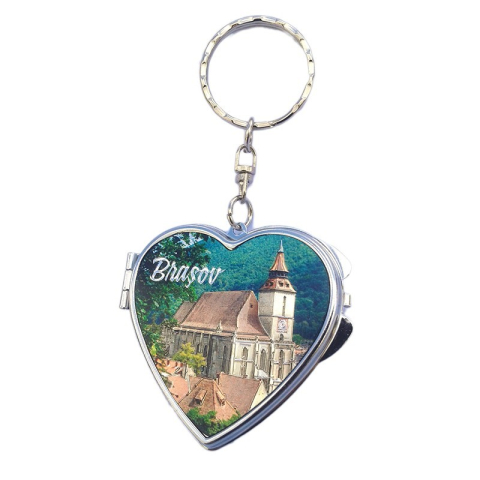 Breloc metalic cu oglinda 8x5 cm Brasov [2]