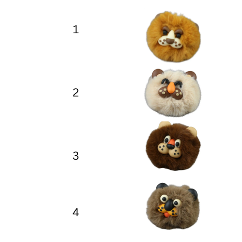 Breloc cu pompon pufos leu 8 cm culori diferite [1]