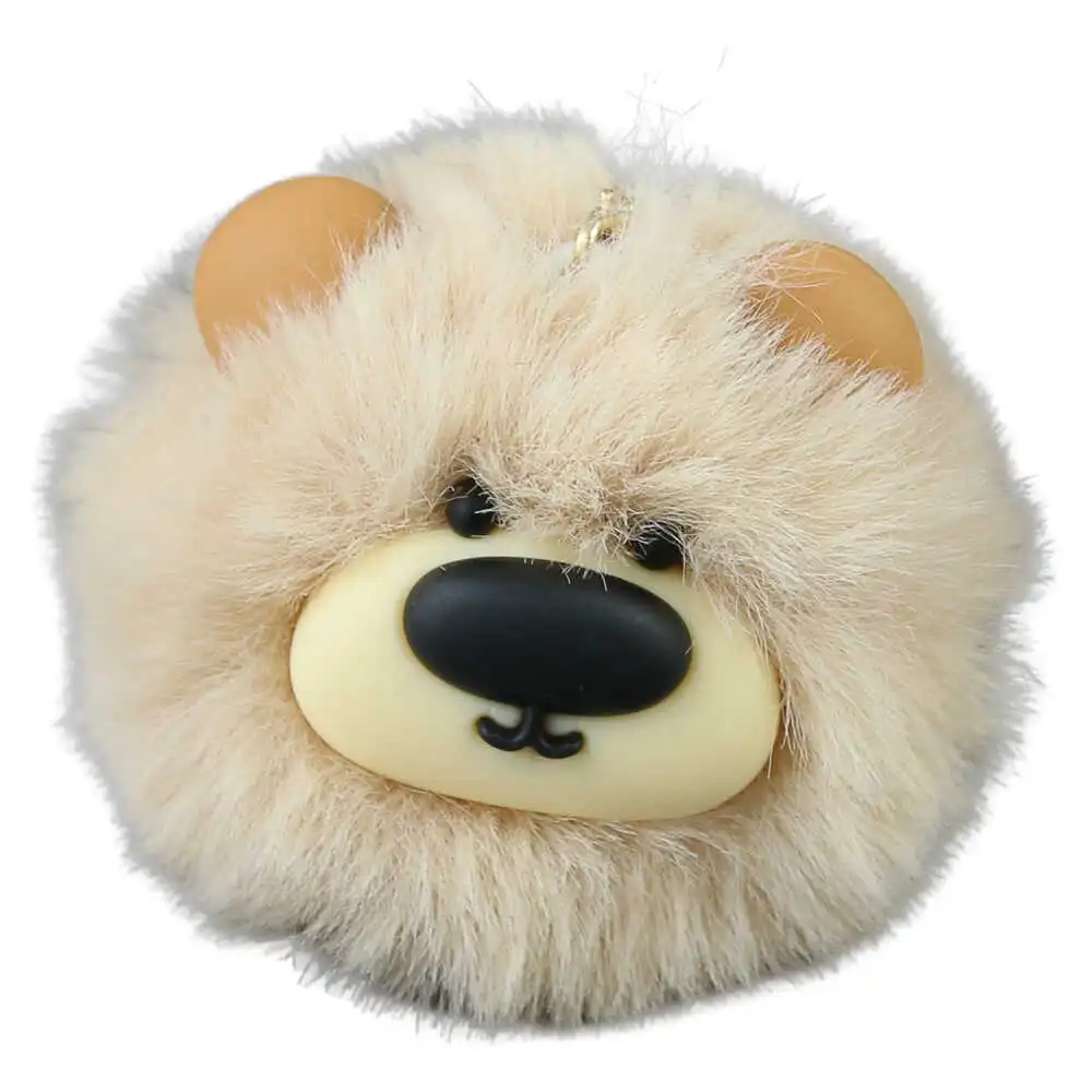 Breloc cu pompon pufos ursulet 8 cm [2]
