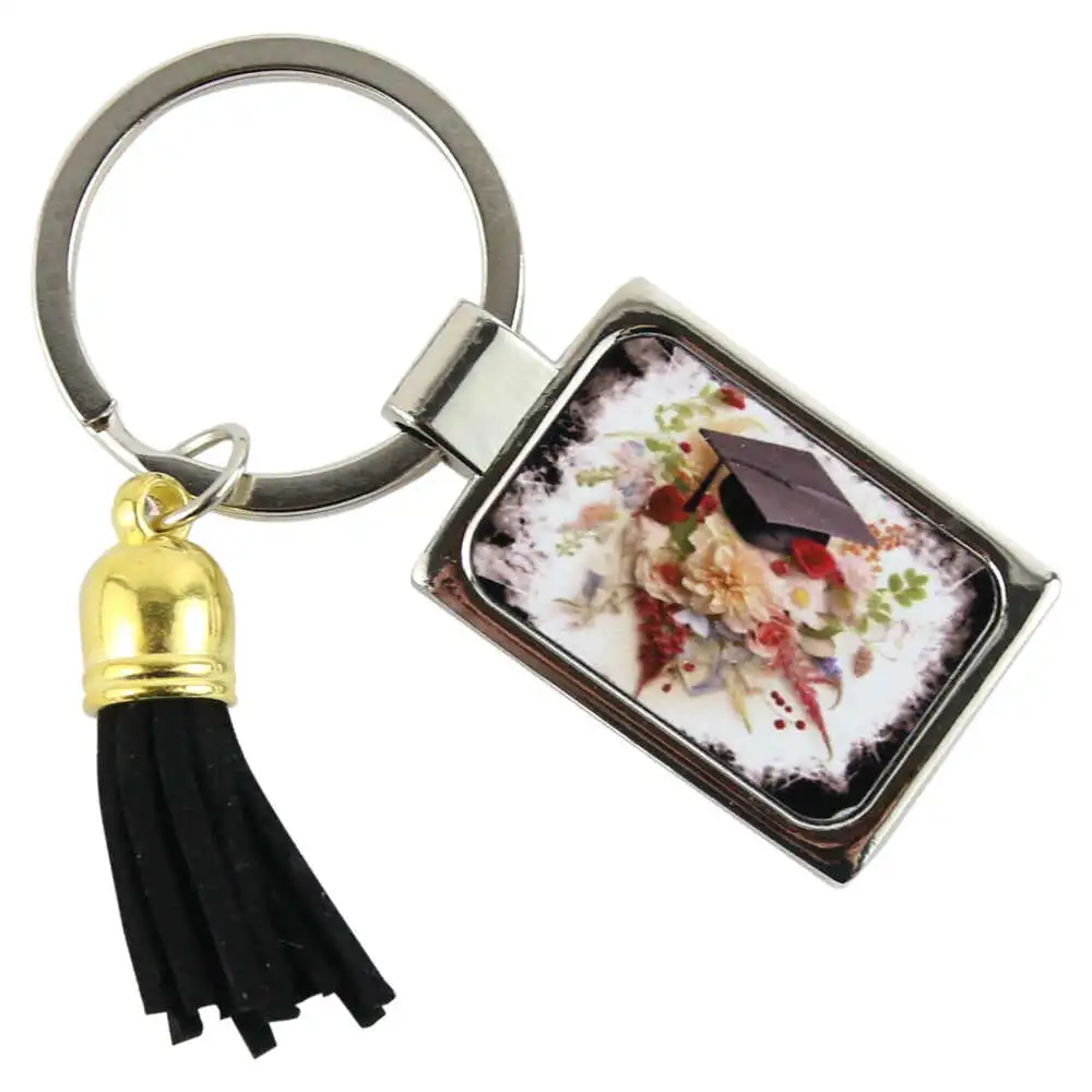 Casă și decorațiuni - Breloc din metal cu franjuri 4x7 cm Absolvire