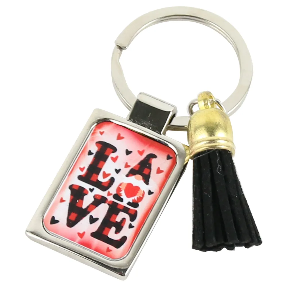 Brelocuri - Breloc din metal „Love” cu franjuri 7 cm