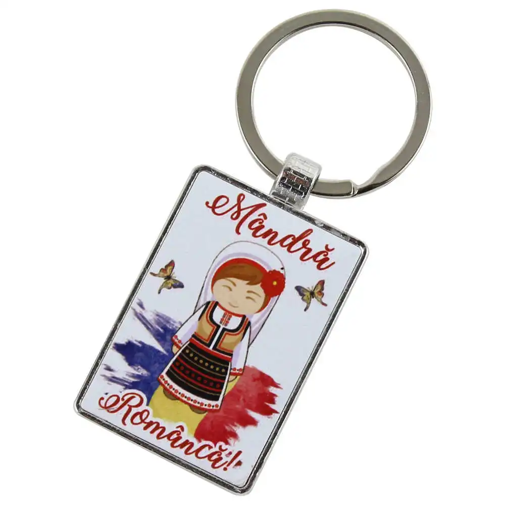 Casă și decorațiuni - Breloc din metal 7 cm Mandra Romanca!