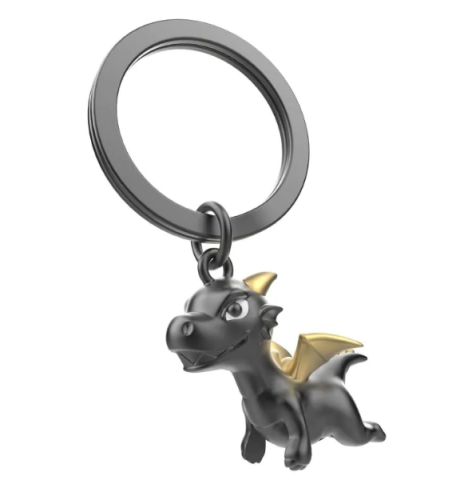 Casă și decorațiuni - Breloc Metalmorphose Dragon negru si auriu