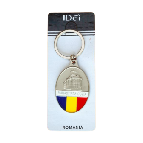 Casă și decorațiuni - Breloc metal Manastirea Cozia 8x3.5 cm