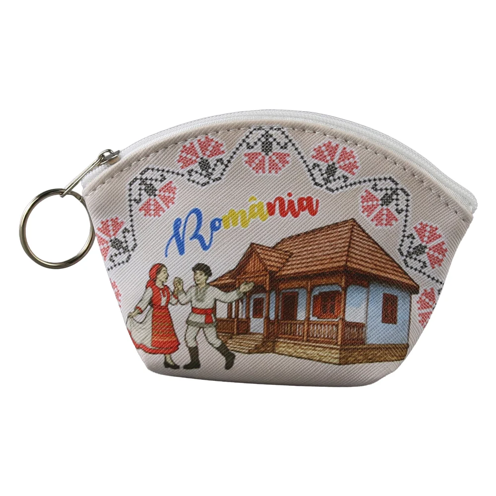 Casă și decorațiuni - Breloc tip gentuta suvenir Romania 12 x 9 cm Casuta traditionala