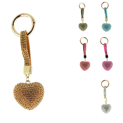 Brelocuri - Breloc inima cu cristale 13 cm