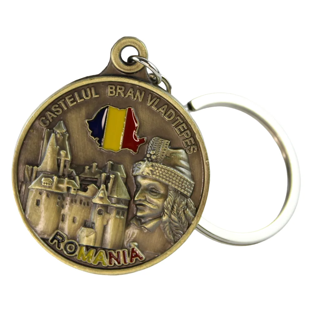Breloc metalic cu calendar etern Romania 4x11 cm Castelul Bran [1]