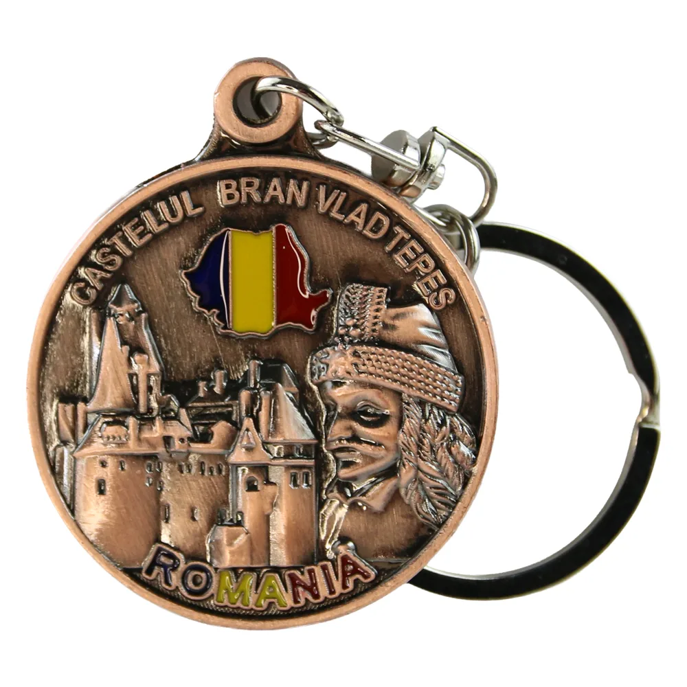 Casă și decorațiuni - Breloc metalic cu calendar etern Romania 4x11 cm Castelul Bran