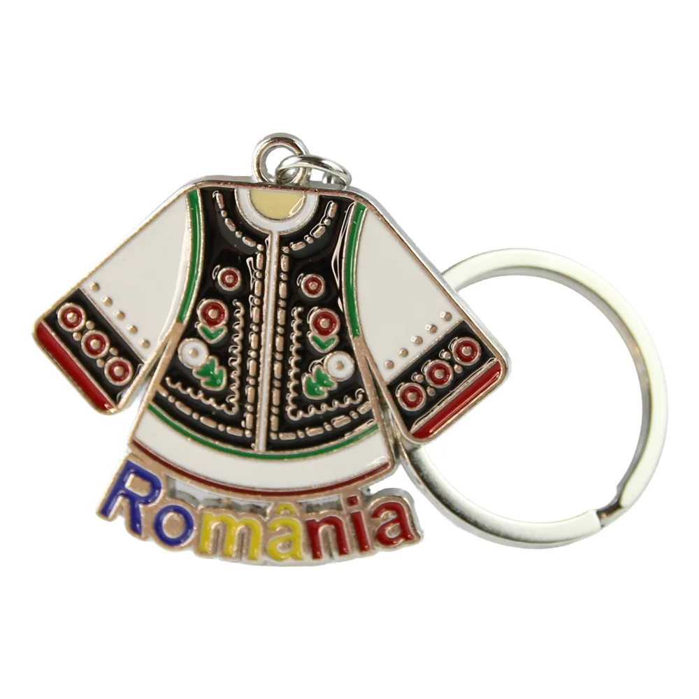 Casă și decorațiuni - Breloc metalic Romania 5x10 cm Ie barbateasca