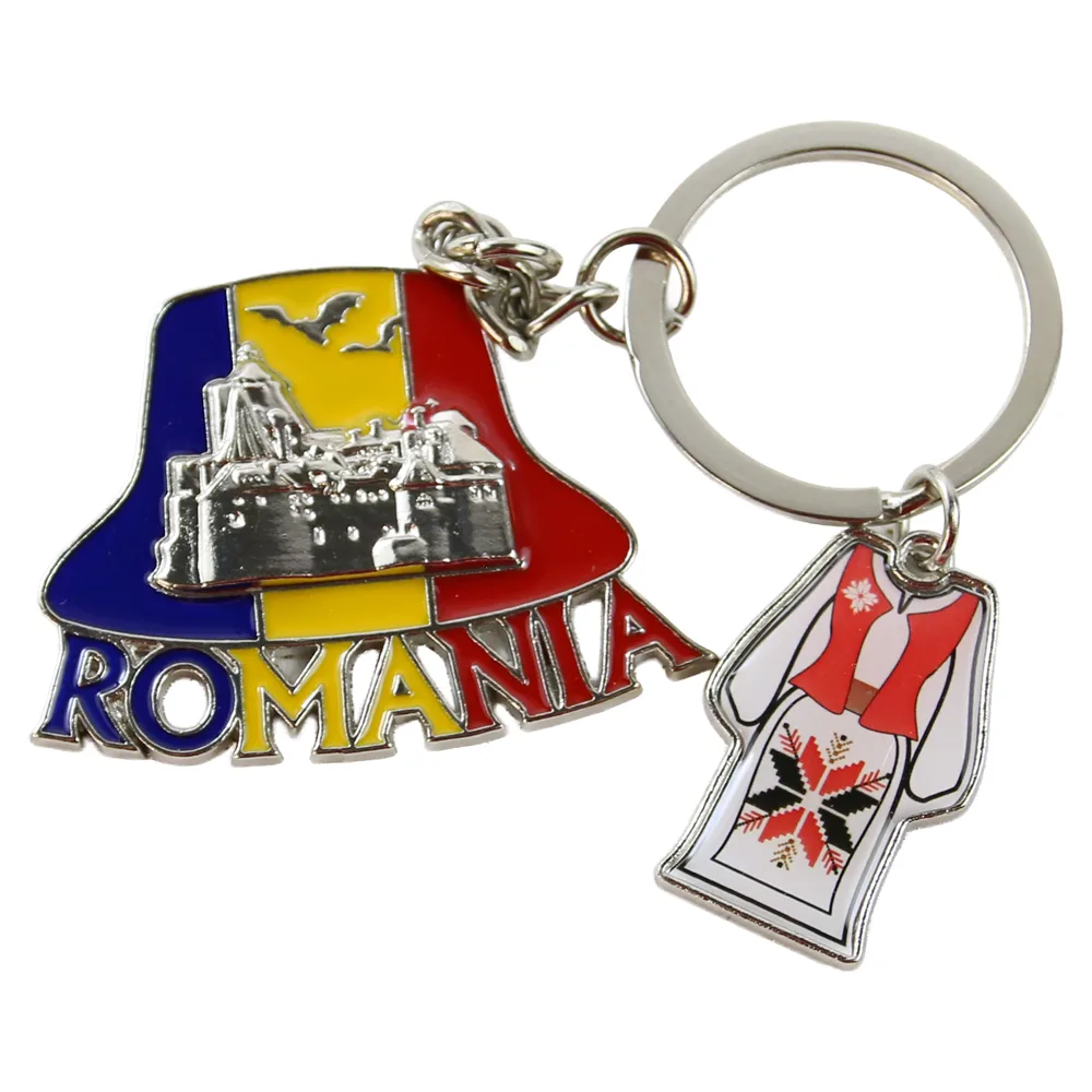 Casă și decorațiuni - Breloc metalic Romania 5x9 cm palarie osan Castelul Bran