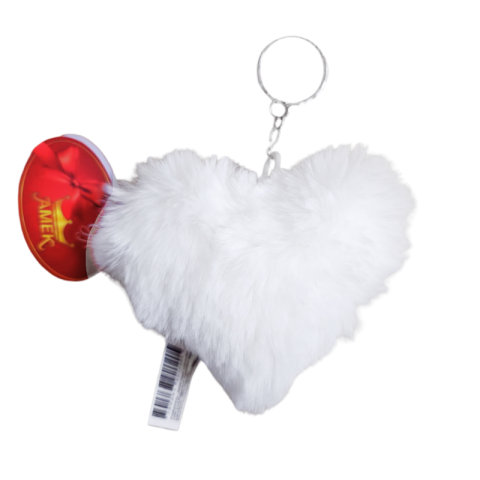 Brelocuri - Breloc plus inima alb 8cm