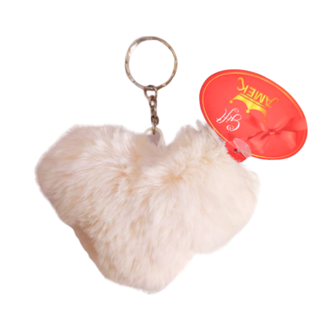 Brelocuri - Breloc plus inima bej 8cm