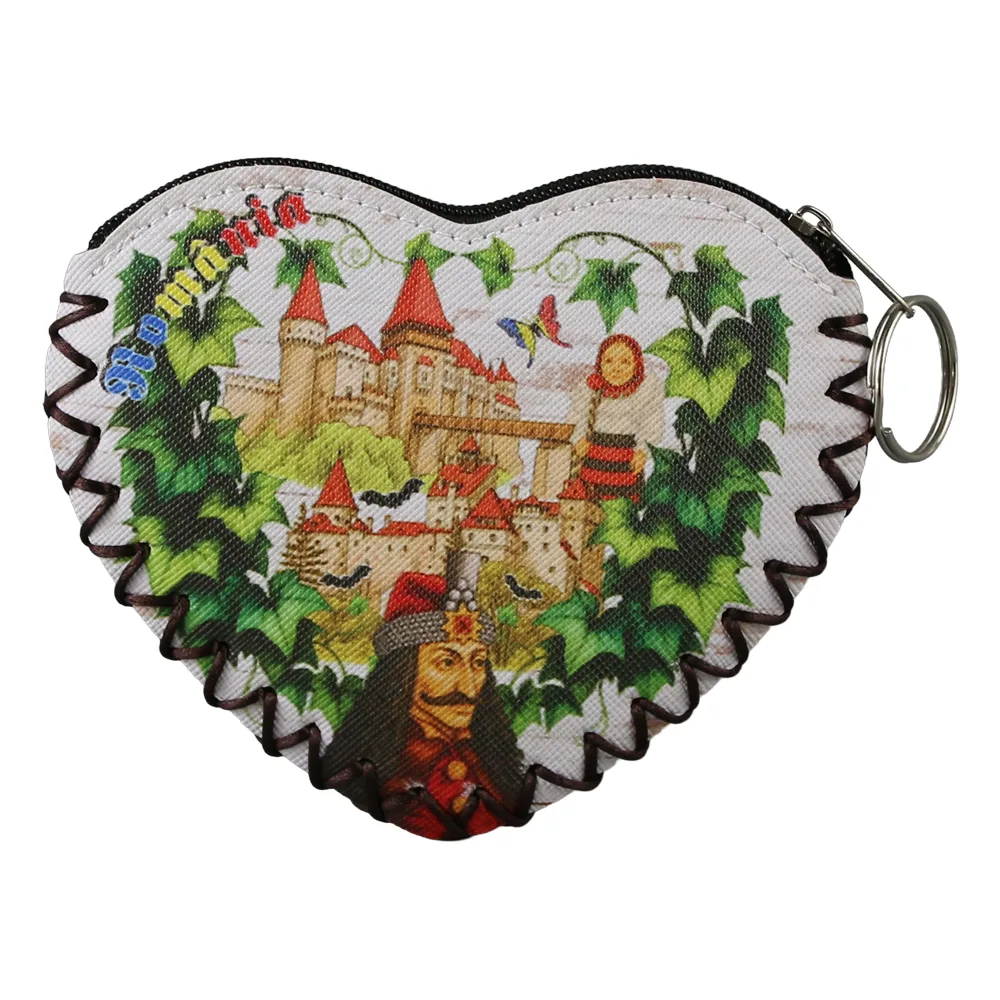 Accesorii personale și beauty - Breloc portchei suvenir Romania Castelul Bran cu iedera 12 x 10 cm