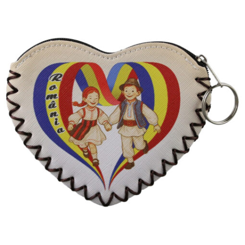 Casă și decorațiuni - Breloc tip portchei suvenir Romania 12 x 10 cm Copii in port traditional