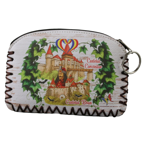 Casă și decorațiuni - Breloc tip portchei suvenir Romania 13.5x9 cm Castelul Bran & Castelul Corvinilor