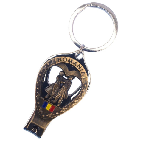 Brelocuri - Breloc metalic unghiera dansatori Romania 11x5 cm