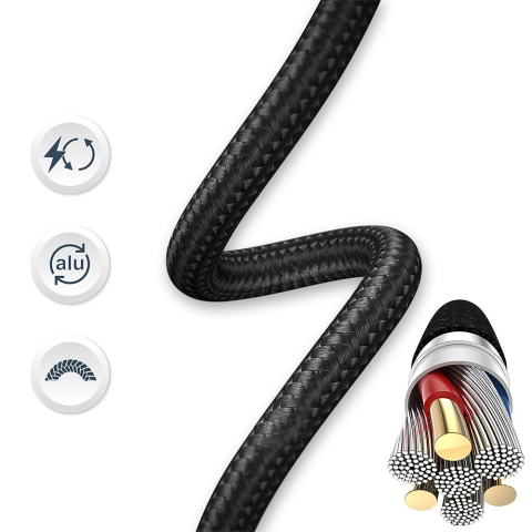 Cablu date si incarcare Tellur Minimalist USB-C 3A 1 m negru [2]