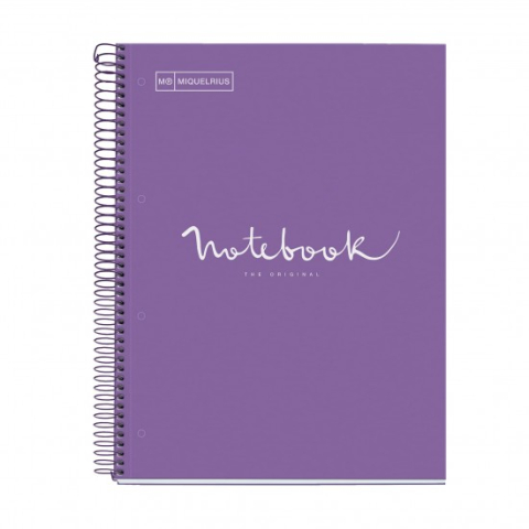 Caiete școlare și hârtie - Caiet A5 80 file matematica Emotions Purple Miquelrius