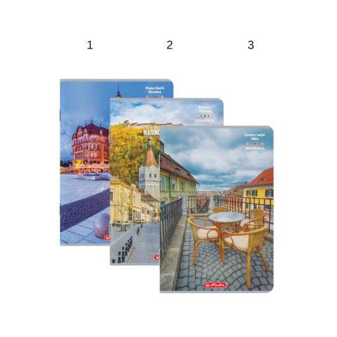 Caiet A4 100 file dictando motiv Romania Herlitz modele diferite [1]