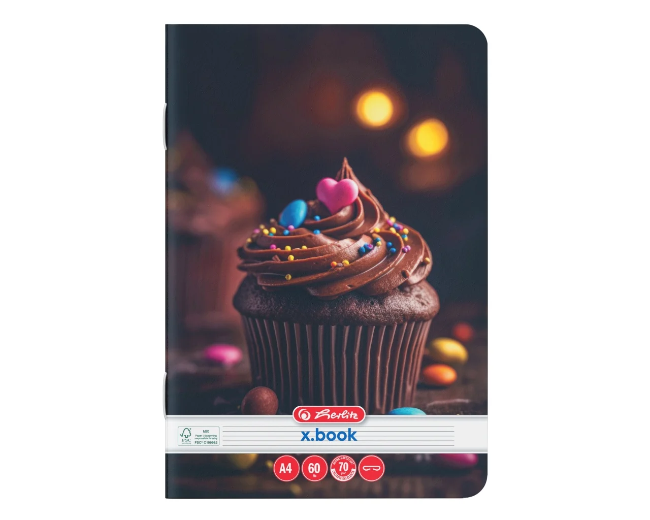 Caiet A4 60 file dictando motiv Cupcakes Herlitz [3]