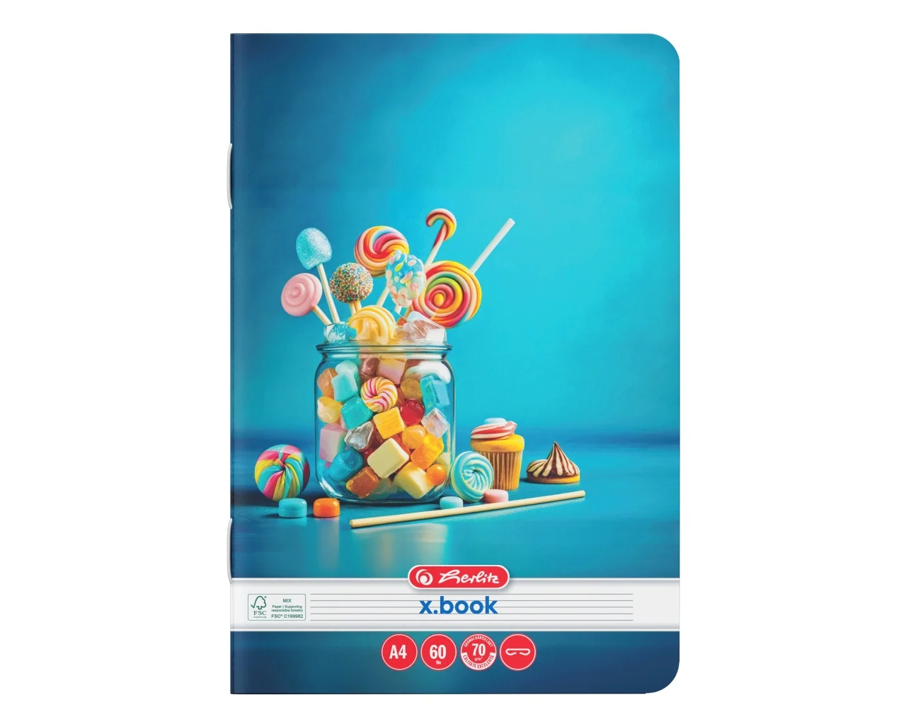 Caiet A4 60 file dictando motiv Cupcakes Herlitz [2]