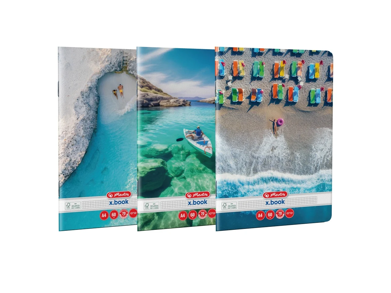 Caiete școlare și hârtie - Caiet A4 60 file patratele motiv Summer Herlitz
