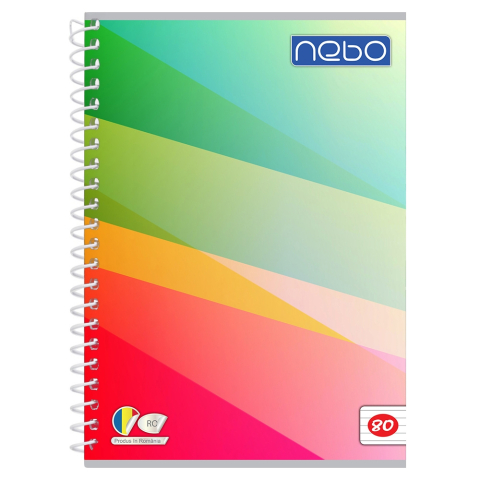 Caiet A4 dictando 80 file cu spira Nebo modele diferite [4]