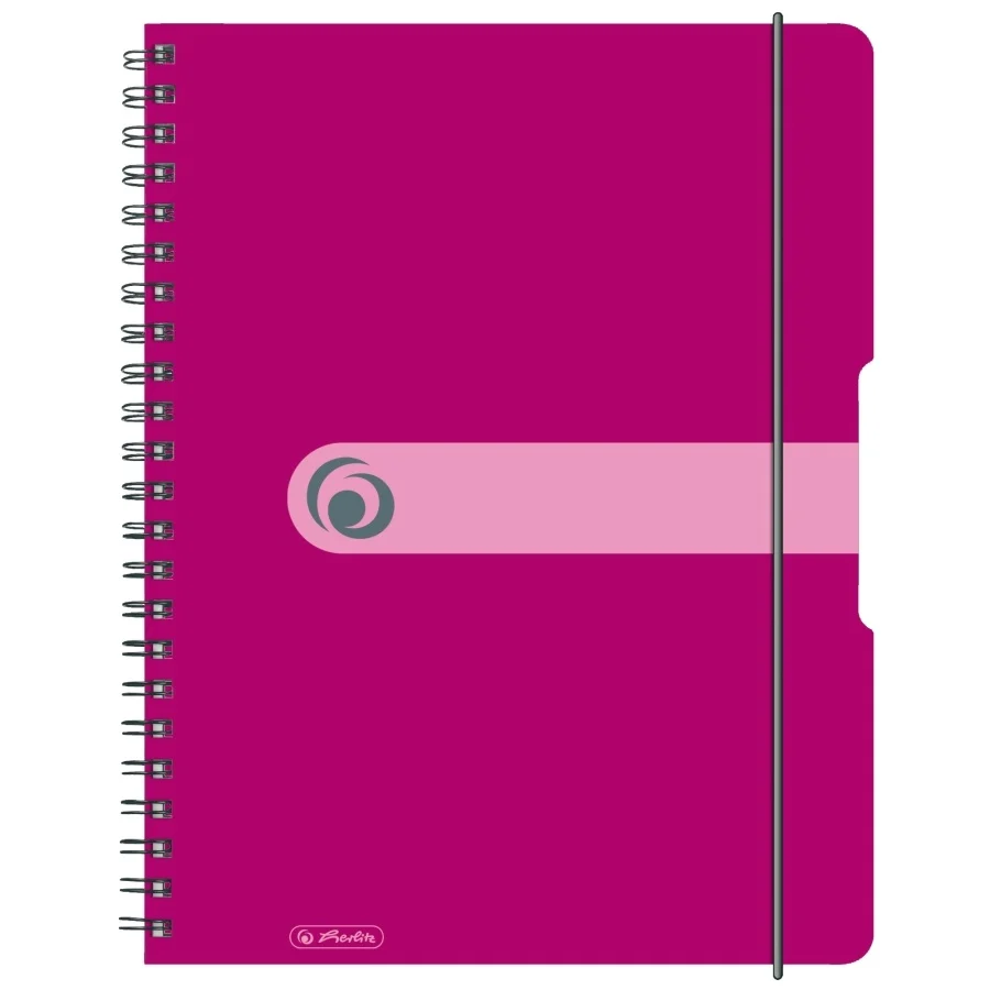 Caiete școlare și hârtie - Caiet A4 80 file spirala elastic matematica mov Herlitz