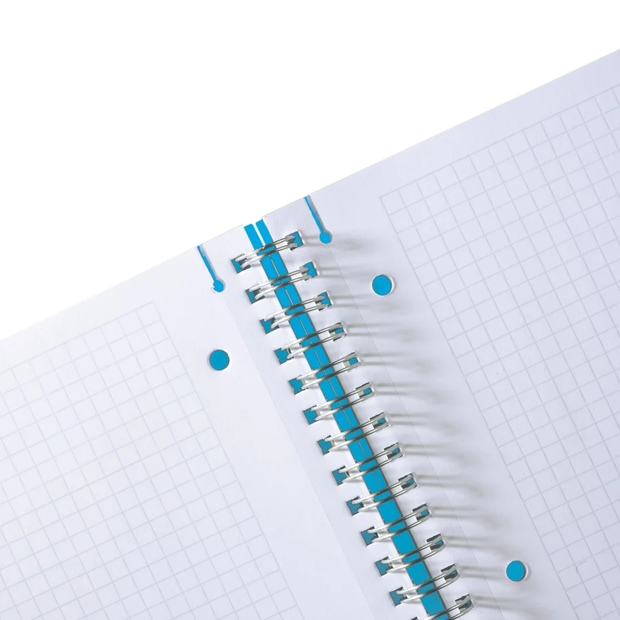 Caiet A4 80 file spirala elastic matematica albastru transparent Herlitz [1]