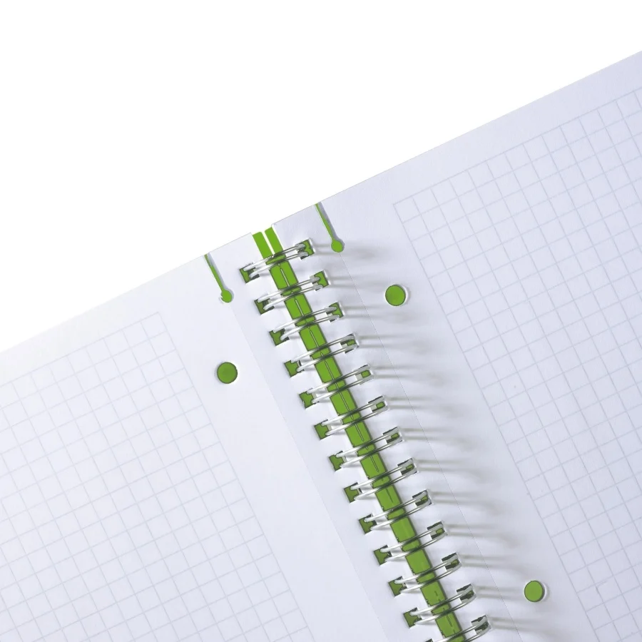 Caiet A4 80 file spirala elastic matematica verde Herlitz [2]