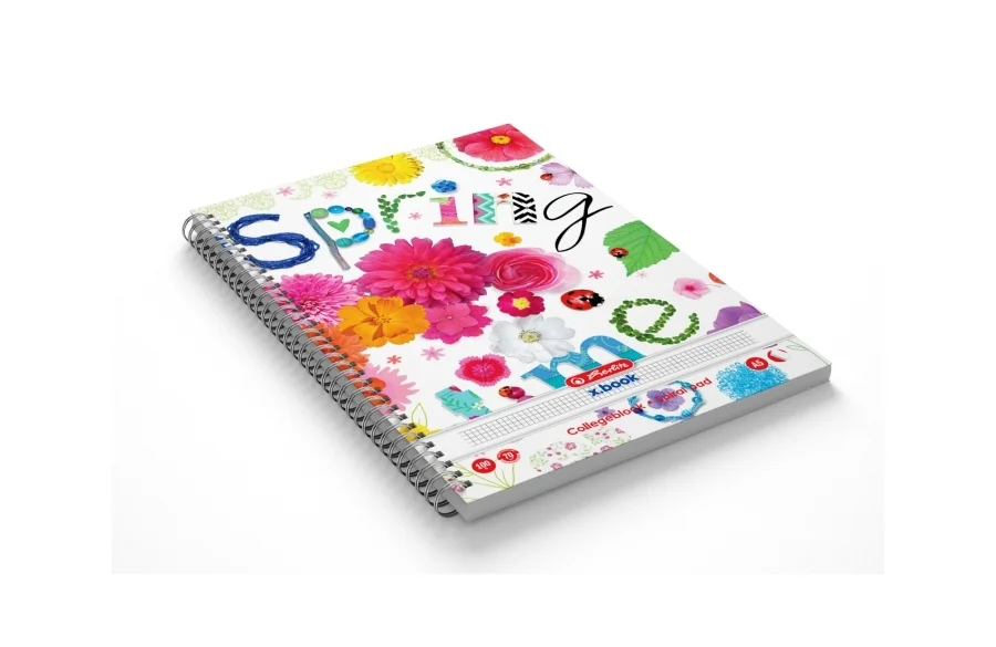 Caiet A5 cu spira 100 file patratele motiv Enjoy Life [1]