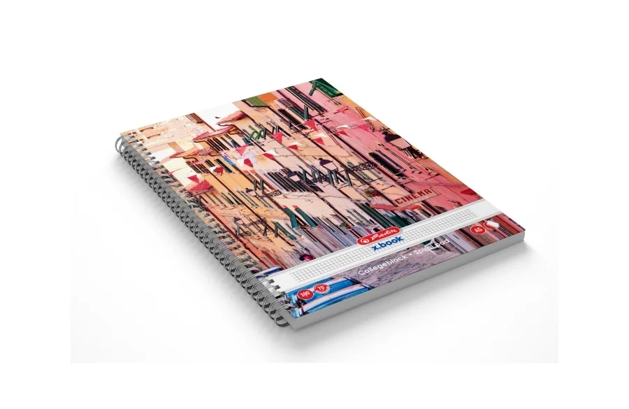 Caiet A5 cu spira 100 file patratele motiv Enjoy Life [2]