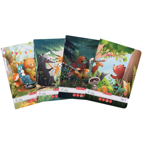 Caiete tip I, II și III - Caiet A5 Tip II 36 file motiv Fun Time Herlitz