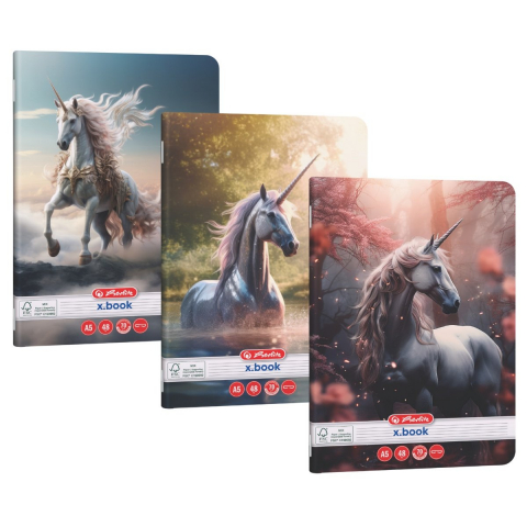 Noutăți Librăria Compas - Caiet A5 48 file dictando motiv Unicorn Herlitz