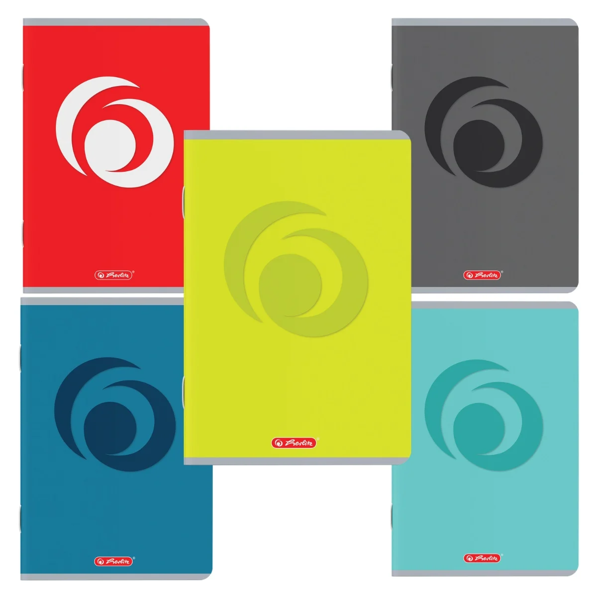 Caiete școlare și hârtie - Caiet A5 80 file patratele 70g/mp motiv Rainbow diverse culori