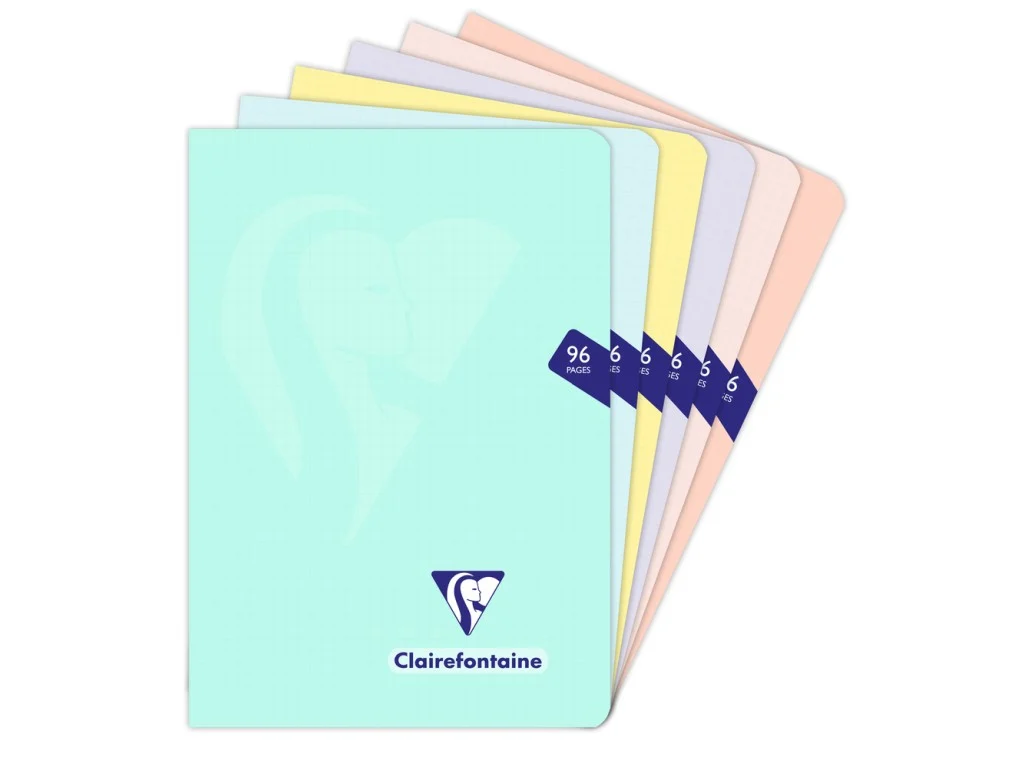Caiete școlare și hârtie - Caiet A5 matematica 48 file 90 g/mp culori pastelate Clairefontaine