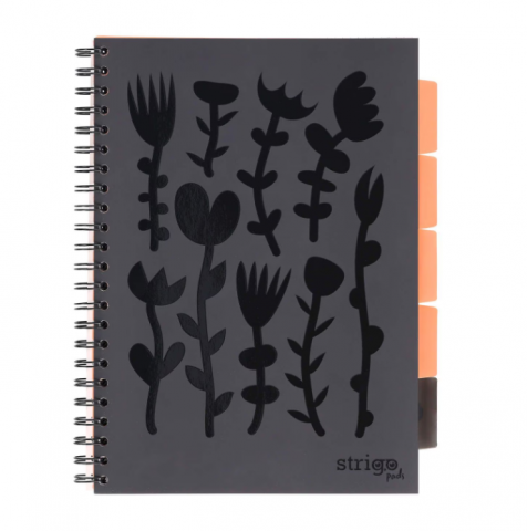 Caiete matematică - Caiet cu spirala si separatoare Strigo Pads floral A4 matematica 200 file